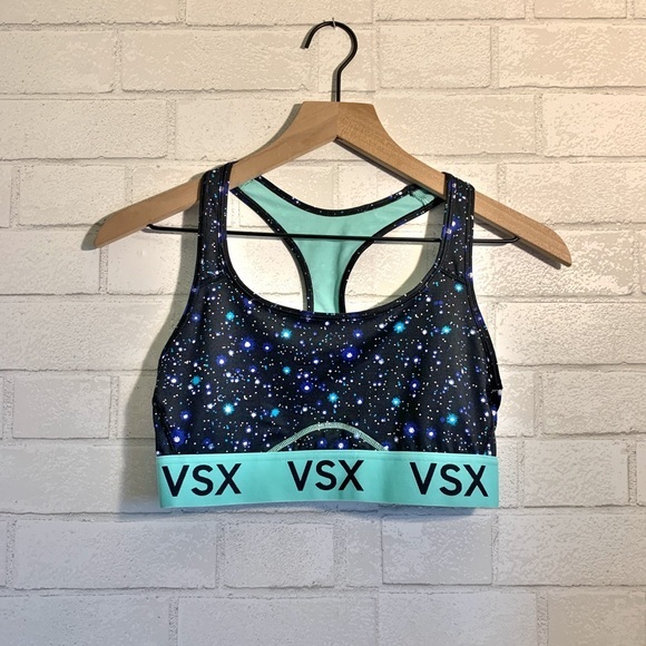 Victoria's Secret Other - Victoria's Secret Sport VSX Black and Blue Galaxy Print Sports Bra M